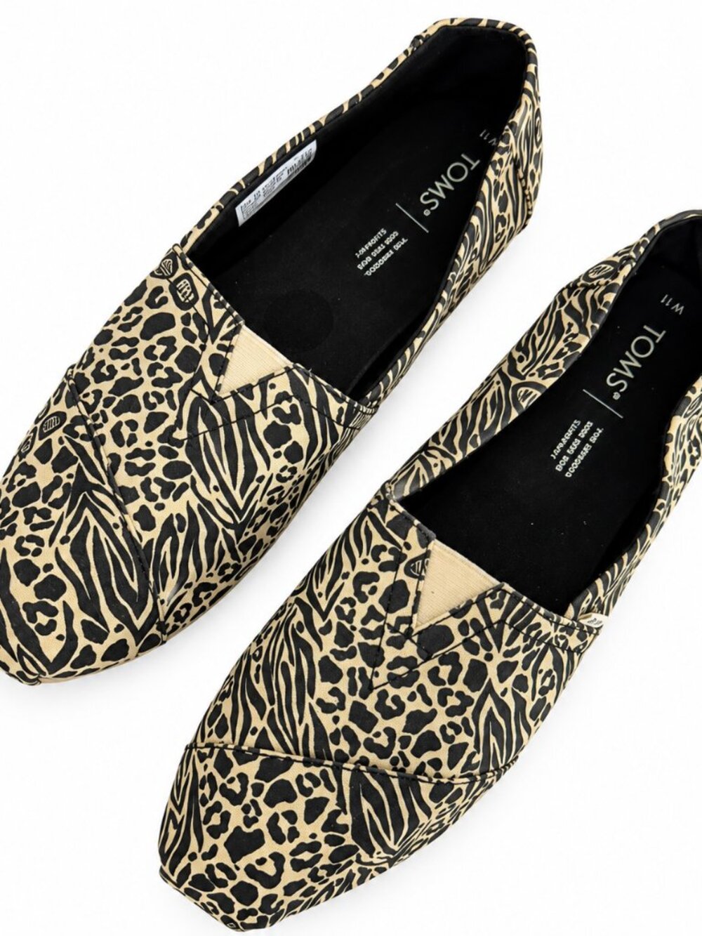 Toms Women’s Ortholite Animal Print Slip-On Flats Leopard Zebra Shoes 11 W